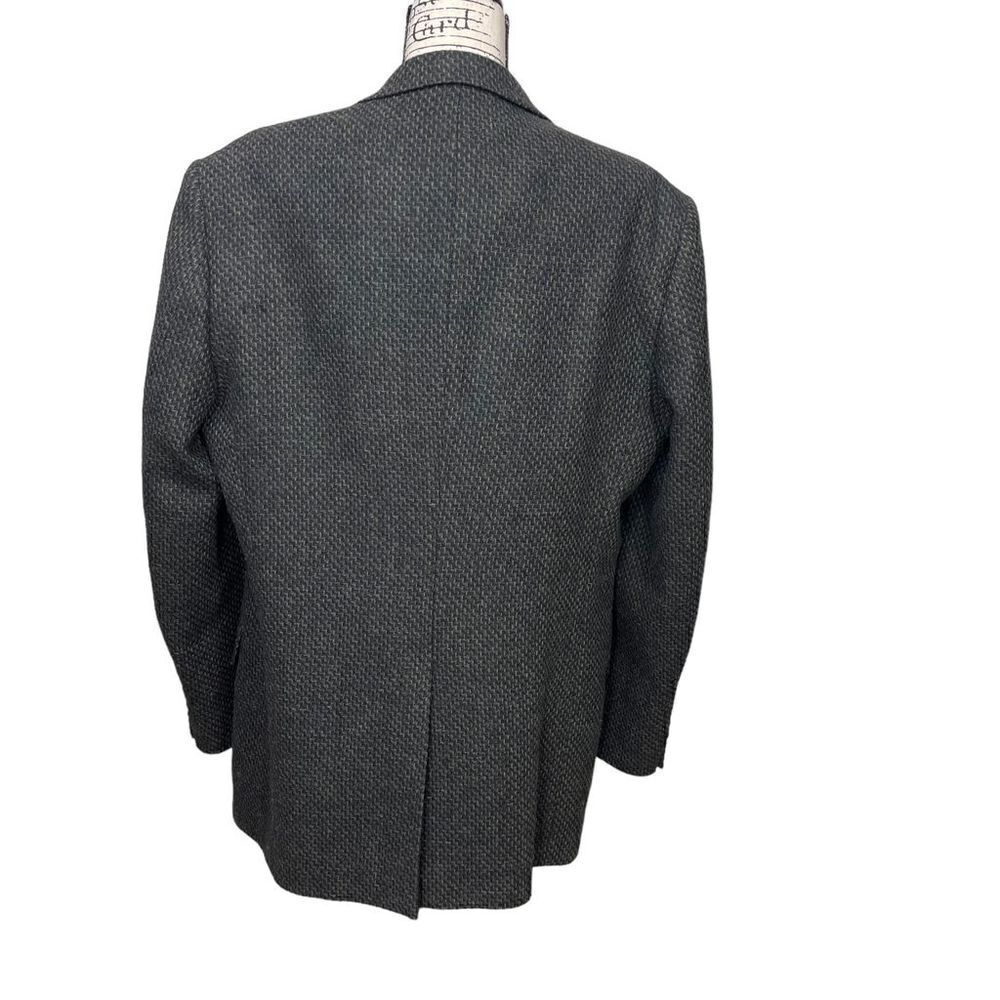 John Weitz Vintage Men's Plaid Wool Blend Blazer Gray Size 44 Long - Picture 6 of 9